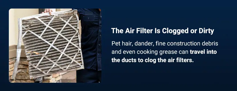 The Air Filter Is Clogged or Dirty
