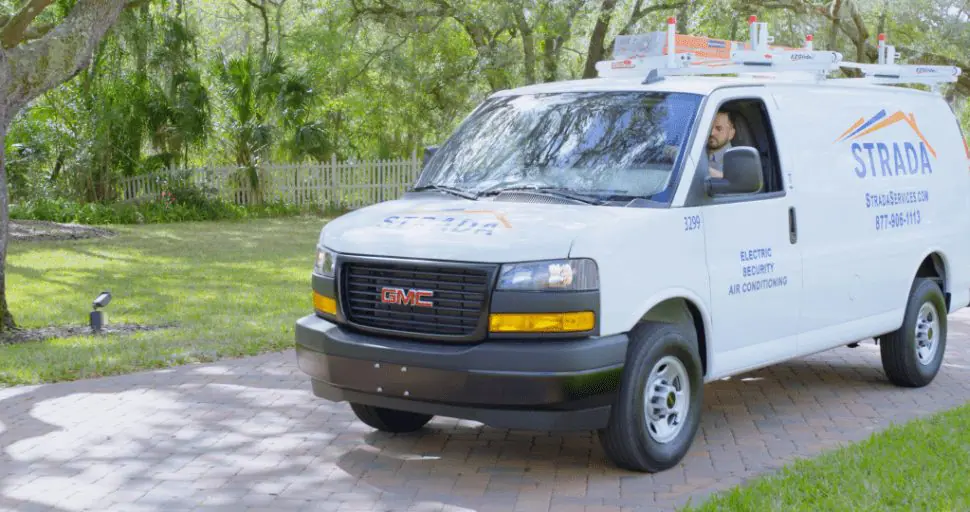 Strada Technician driving Strada Services truck